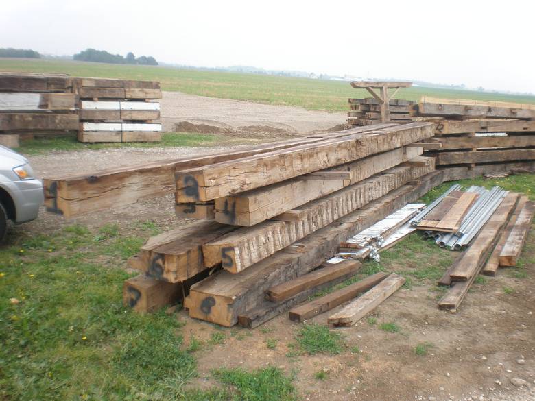 Bellevue, Ohio Bank Barn Rafter Timbers / 8x16 tapering down to 8x10 (20'+ in length)