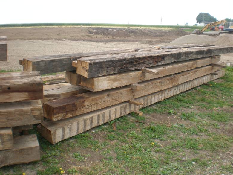 Bellevue, Ohio Bank Barn Rafter Timbers / 8x16 tapering down to 8x10 (20'+ in length)