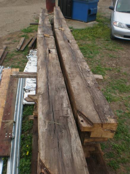 Bellevue, Ohio Bank Barn Rafter Timbers / 8x16 tapering down to 8x10 (20'+ in length)