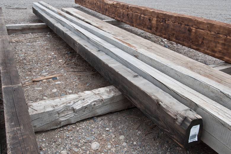 bc # 00101180(6x8 x 25')--
 Weathered DF Timber (1 Cut 
 6