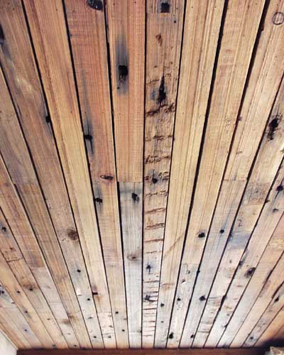 Park City, Utah - Redwood Siding Close-Up / Rough Planed Redwood Siding and Soffit