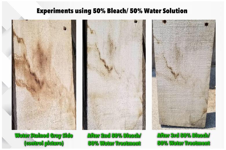 50% Bleach/50% Water Solution Experiment