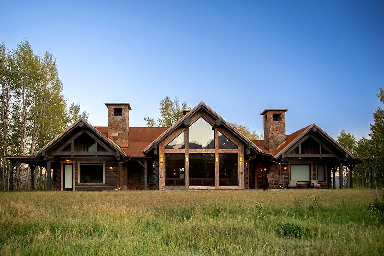 Hand-Hewn Timbers and Antique Gray Barnwood Shiplap Siding