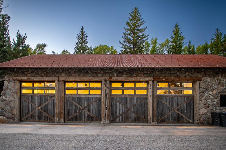 Hand-Hewn Timbers and Antique Gray Barnwood Shiplap (Garage)