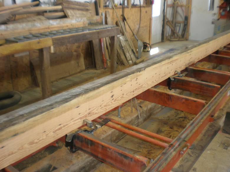 Resawn Antique Pine Timber being cut